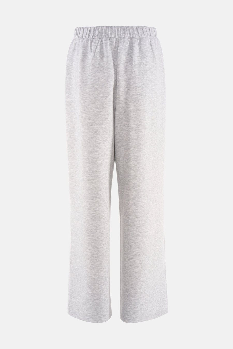 Grijze broek van VERO MODA met een elastische tailleband en wijde pijpen.