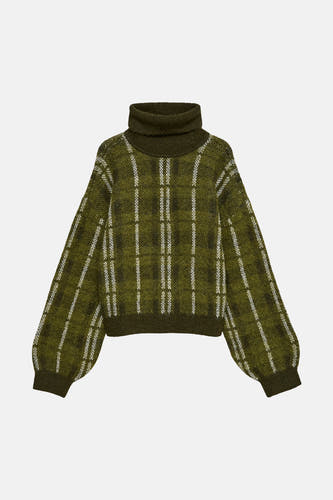 Pull à col roulant - Vert