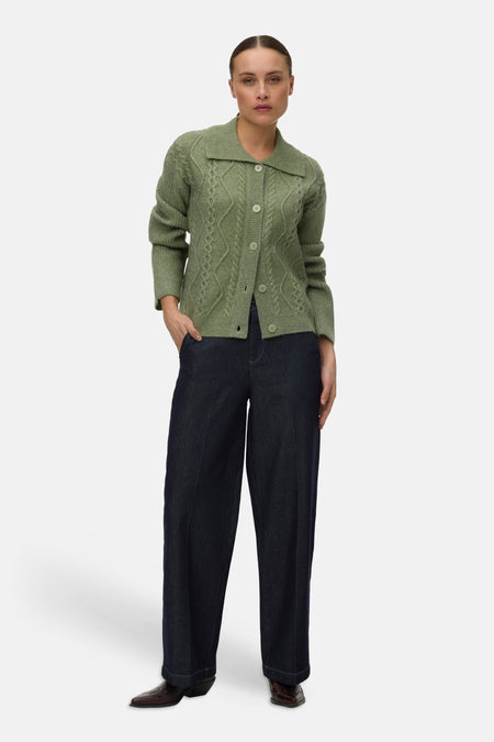 Cardigan - Oil Green