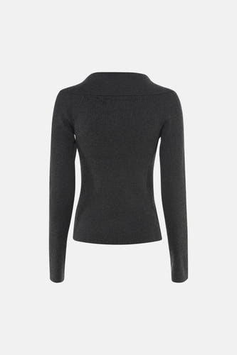 Pull col V - Dark Grey Melange