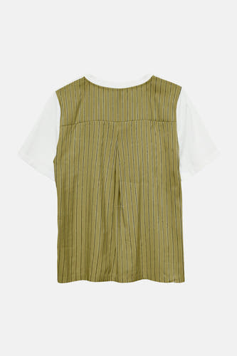 Multikleurig T-shirt met korte mouwen van VERO MODA®, met verticale strepen op de rug.