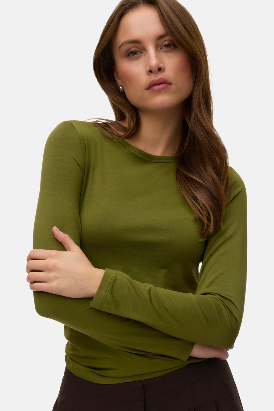 Top uni manche longue vert - VERO MODA®