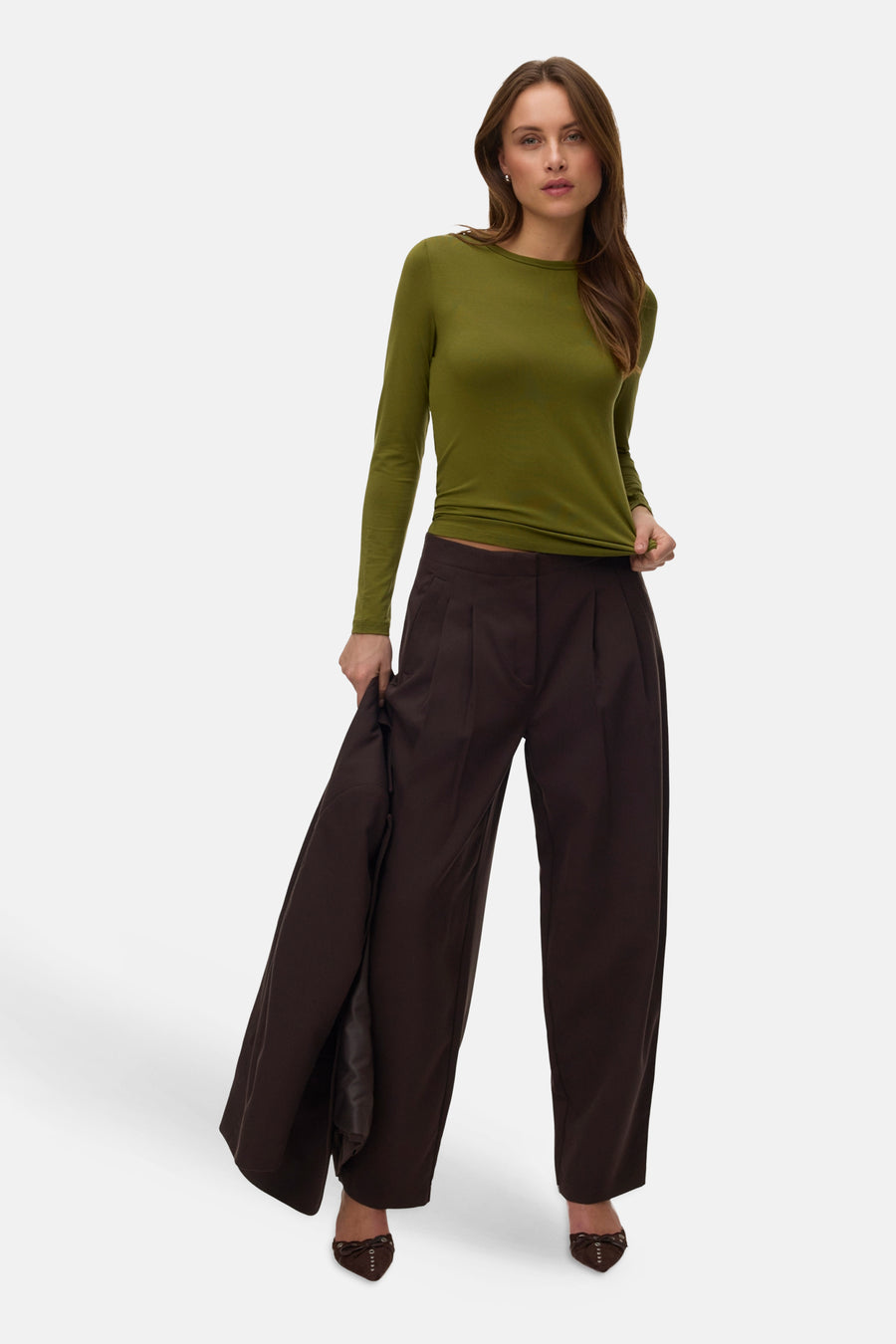 Top uni manche longue vert - VERO MODA®