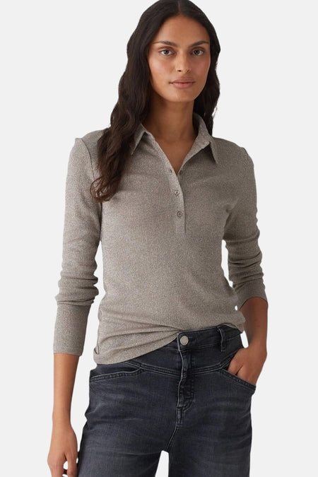 Polo à manches longues - beige