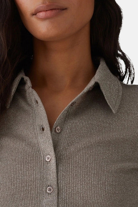 Polo à manches longues - beige