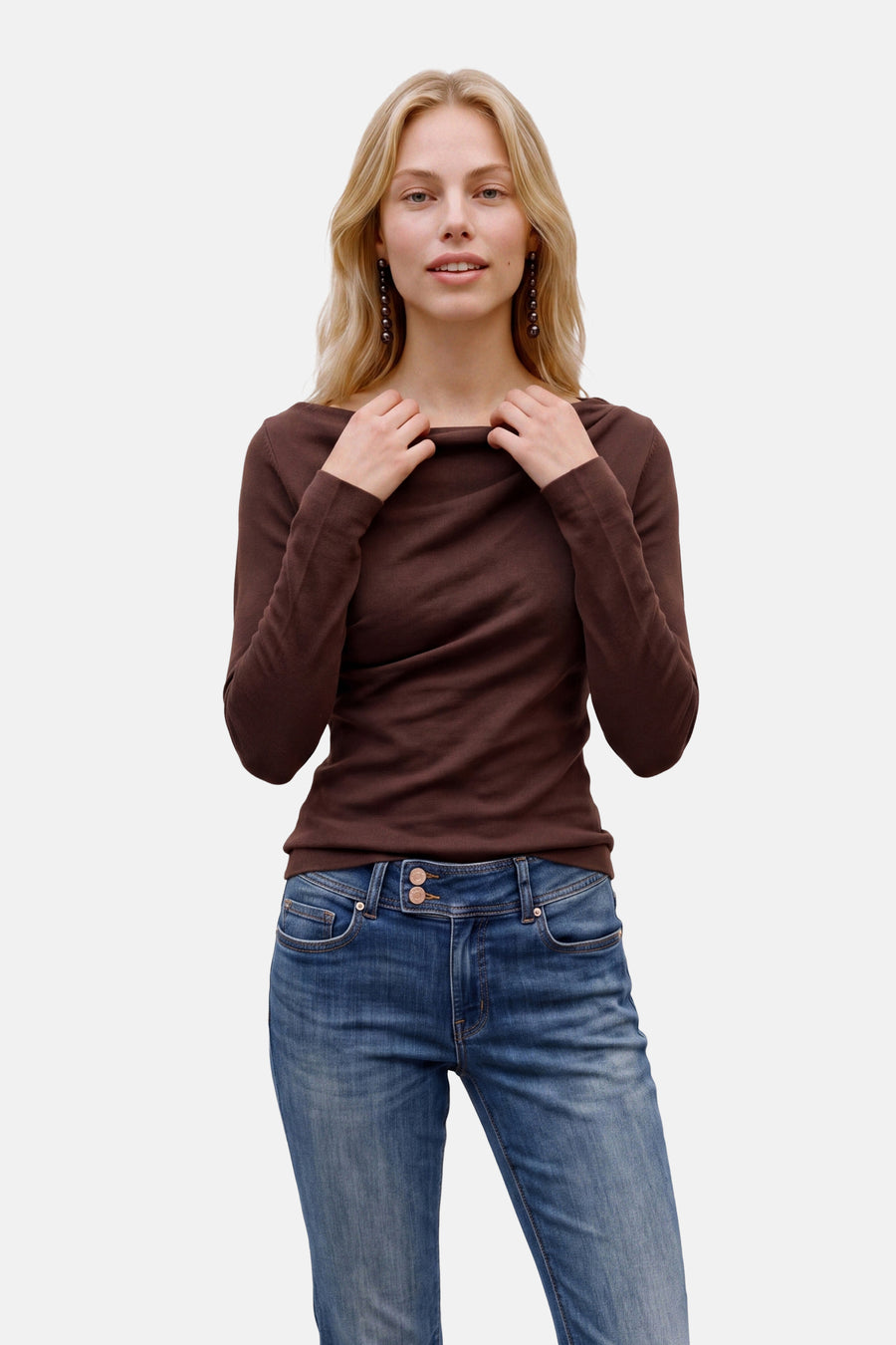 Top uni manche longue brun - VERO MODA®