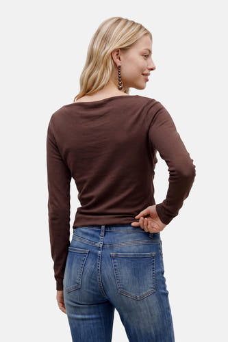 Top uni manche longue brun - VERO MODA®