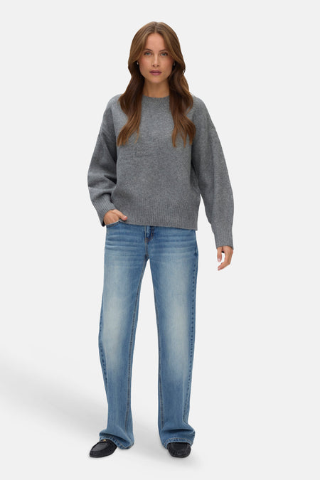 Pull col O - Medium Grey Melange