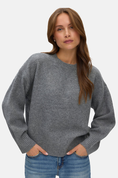 Pull col O - Medium Grey Melange