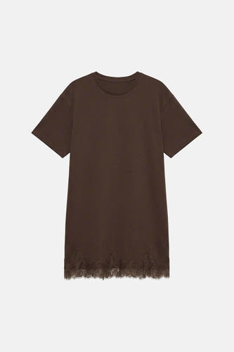 Robe à manches courtes - brun