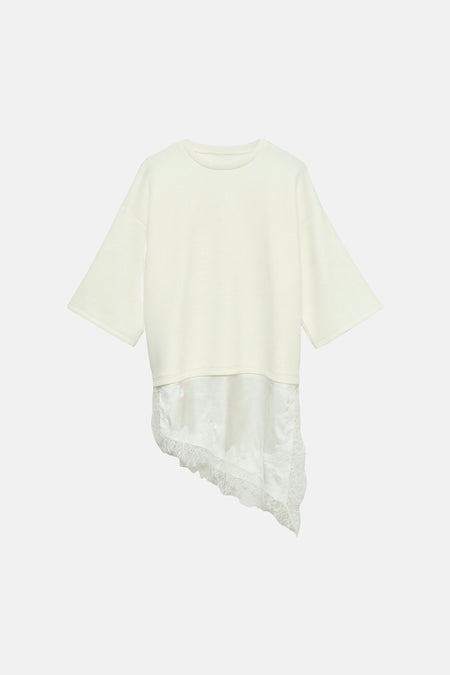 Sweat col O - blanc