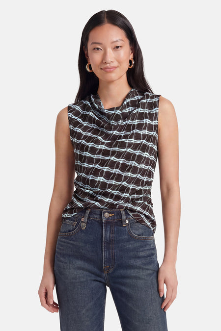 Blouse à manches courtes - brun