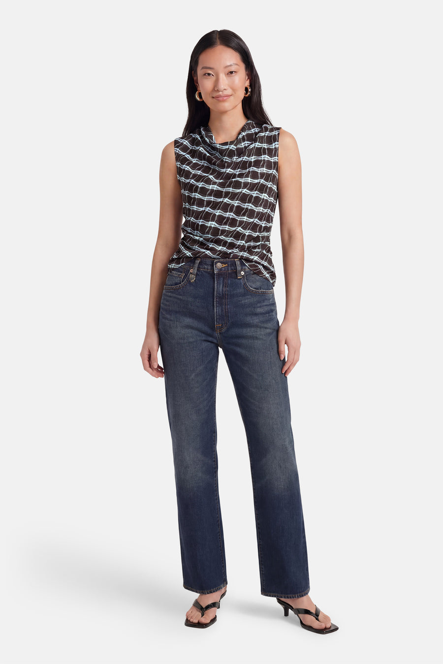 Blouse à manches courtes - brun