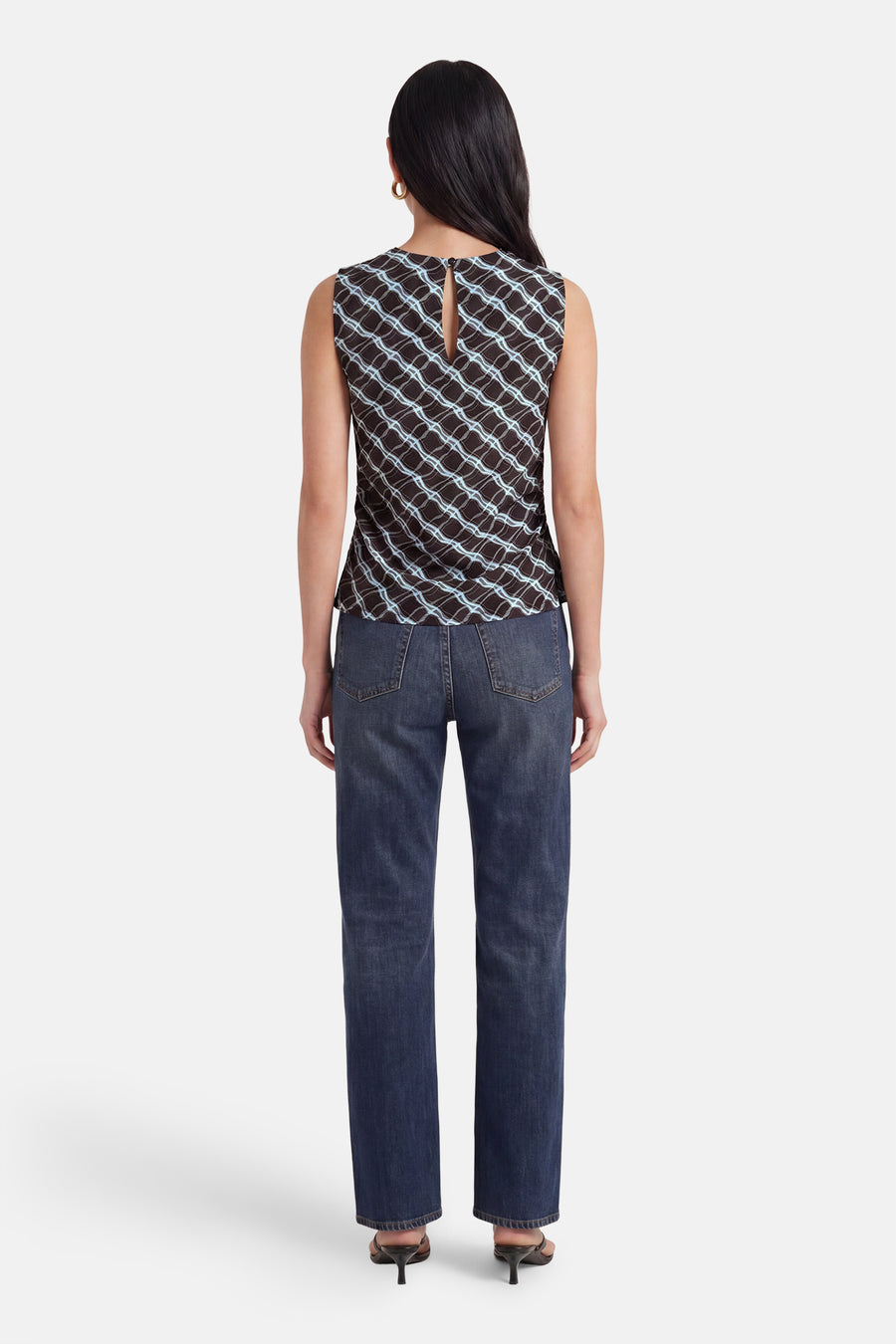 Blouse à manches courtes - brun