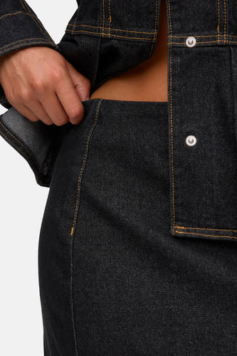 Jupe - dark grey denim