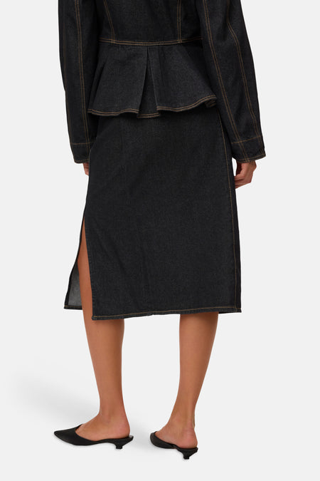 Jupe - dark grey denim