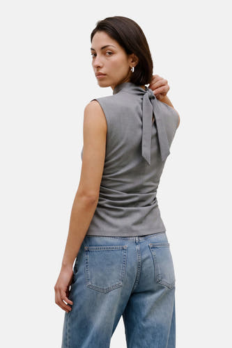 Blouse sans manches - gris