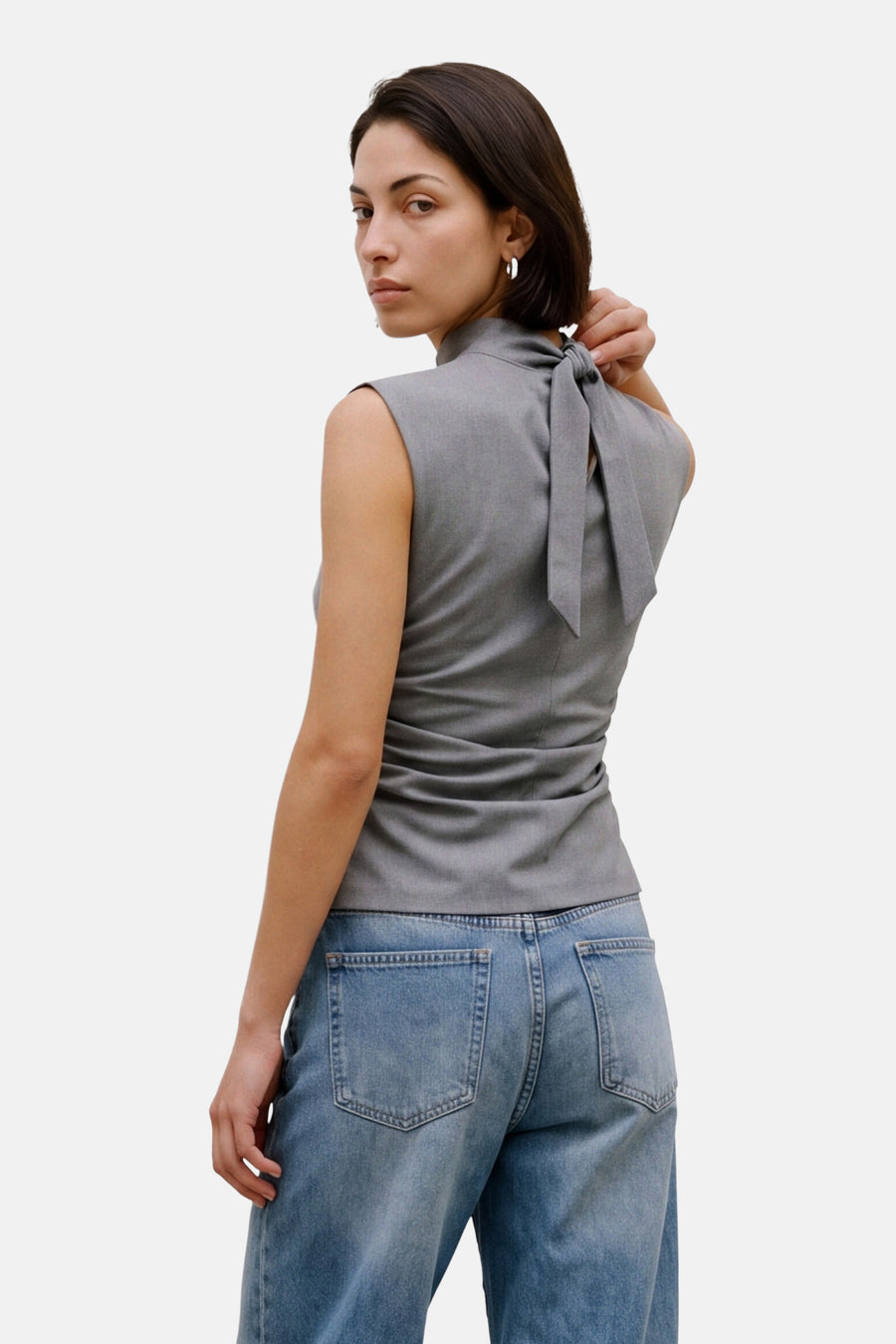 Blouse sans manches - gris