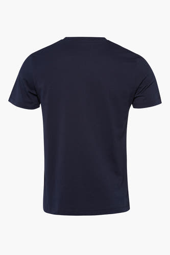 T-shirt bleu de TOM TAILOR, uni et à manches courtes, vu de l'arrière.