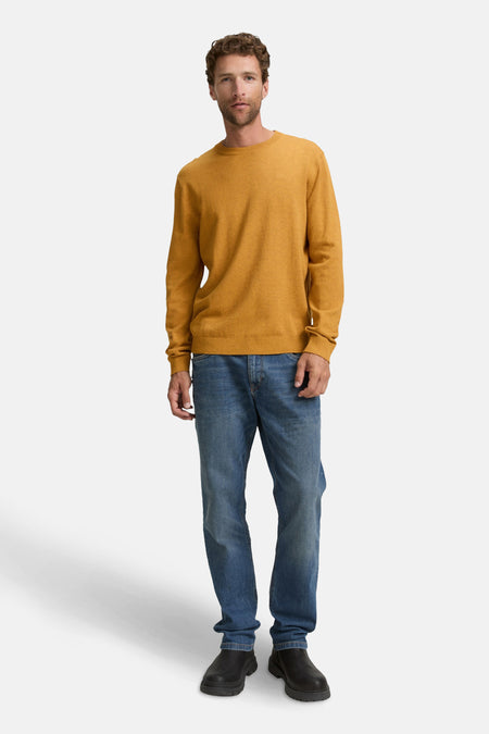 Pull à col rond - jaune