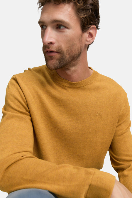 Pull à col rond - jaune