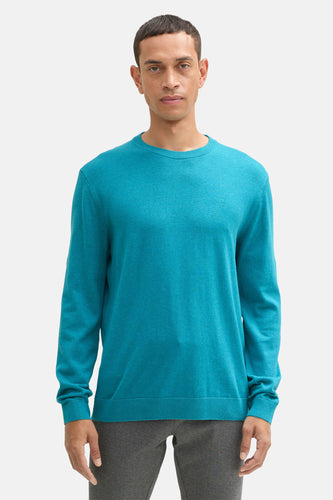 Pull à col rond - Turquoise