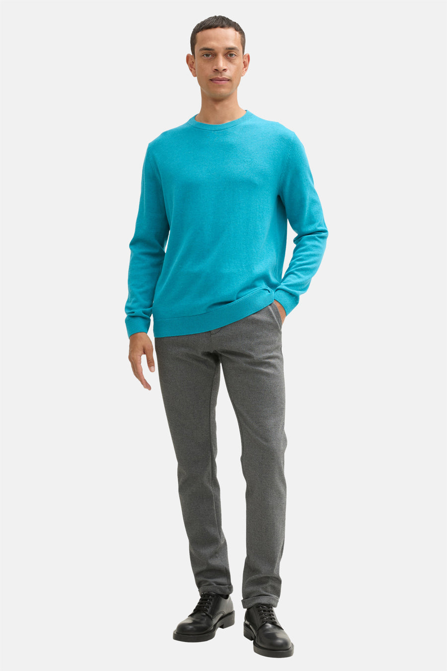Pull à col rond - Turquoise - TOM TAILOR