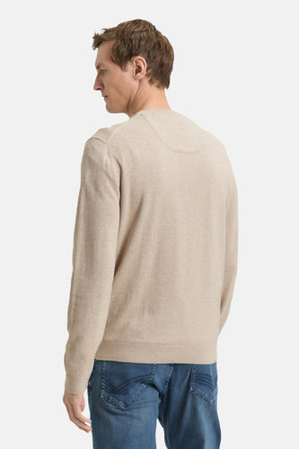 Pull à col rond - beige - TOM TAILOR
