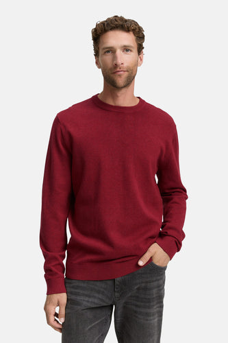 Pull à col rond - rouge