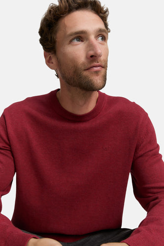 Pull à col rond - rouge - TOM TAILOR