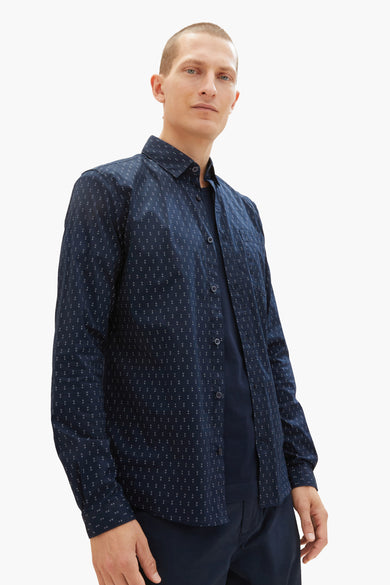 Chemise &agrave; manches longues - bleu