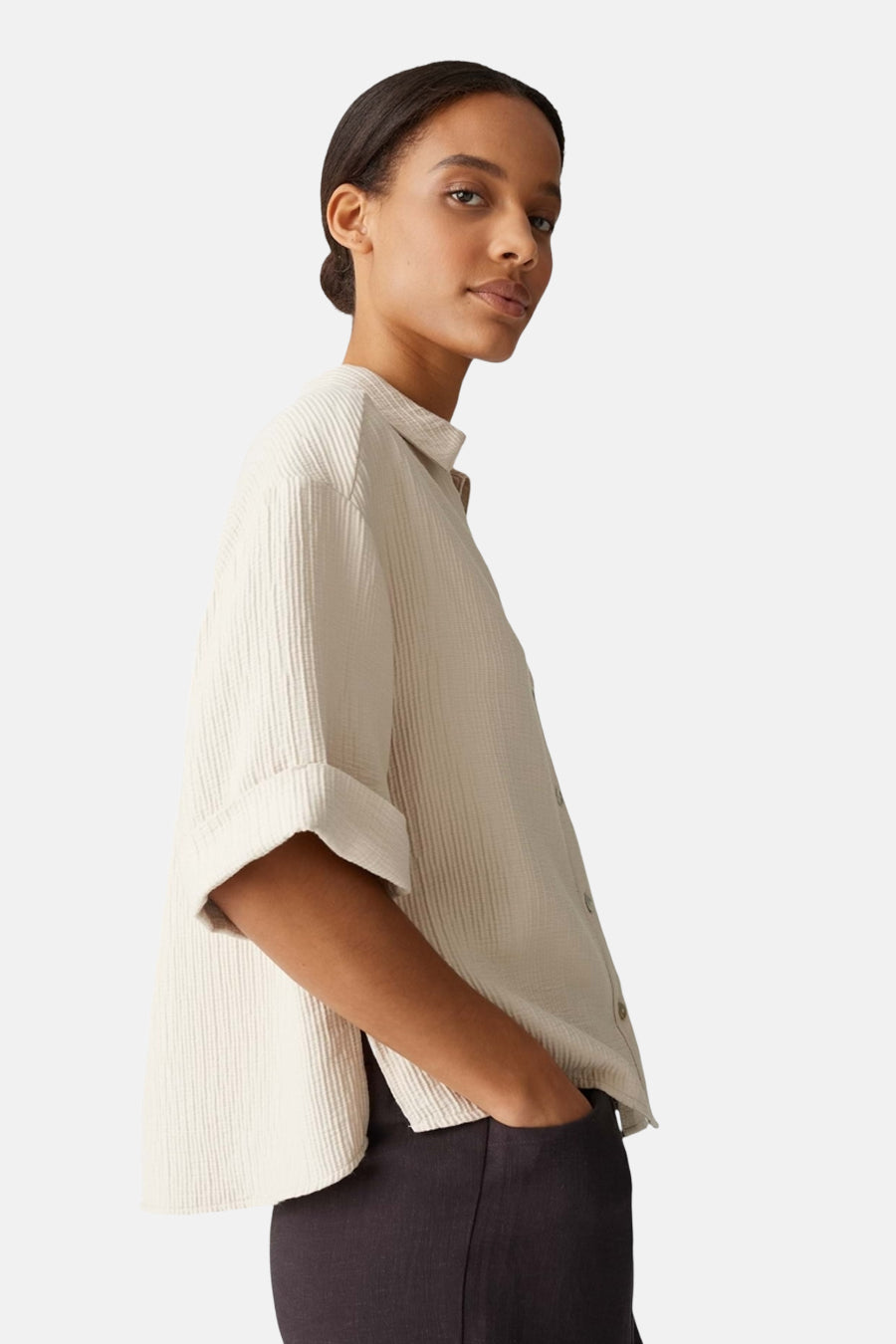 Chemise à manches courtes - beige - OPUS