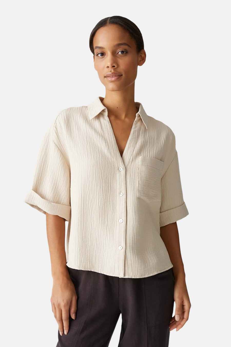 Chemise à manches courtes - beige - OPUS