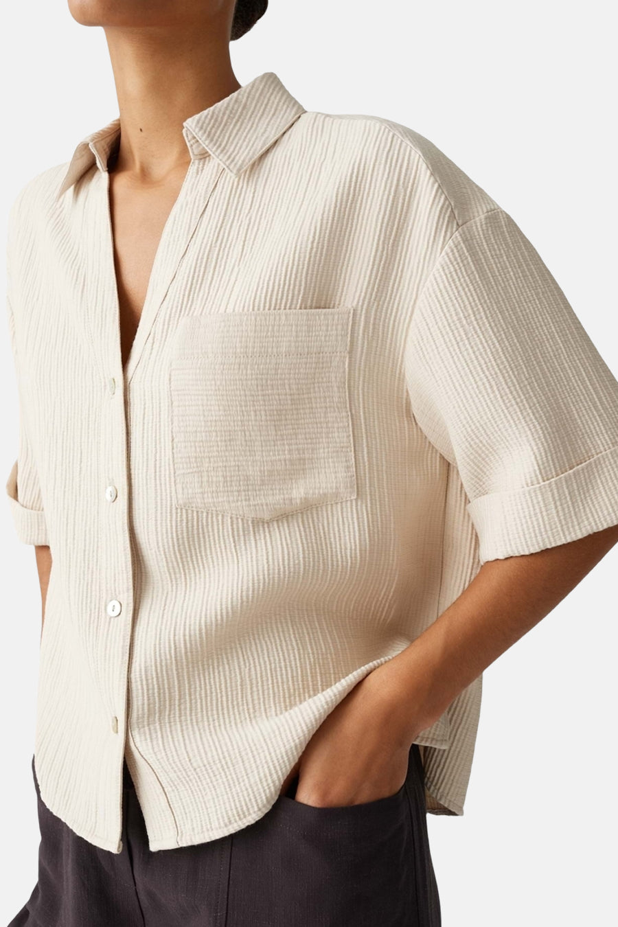 Chemise à manches courtes - beige - OPUS