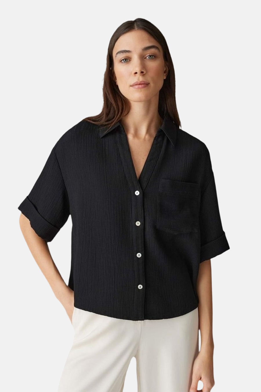 Chemise à manches courtes - noir - OPUS