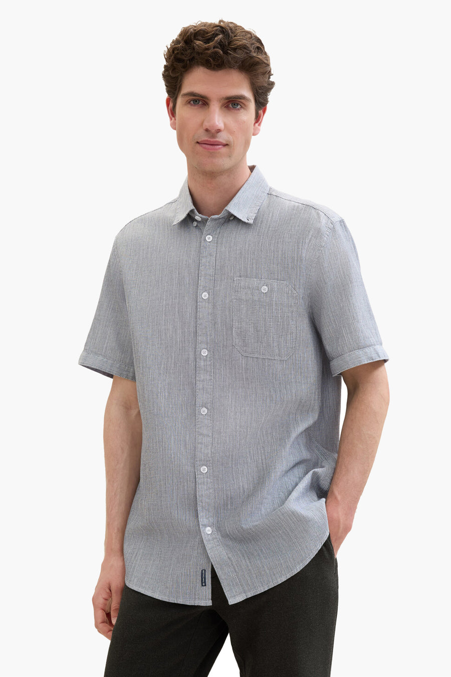 Chemise à manches courtes - bleu - TOM TAILOR