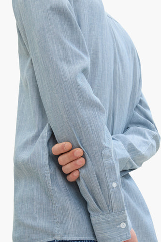 Chemise à manches longues - bleu - TOM TAILOR