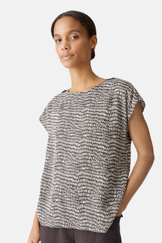 Blouse à manches courtes - brun