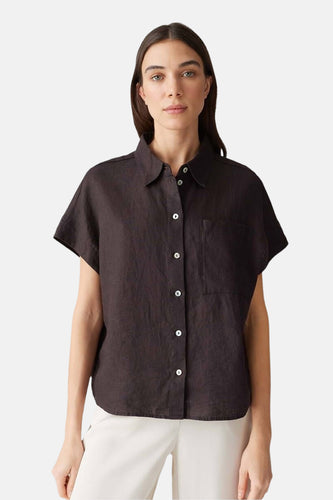 Chemise à manches courtes - brun