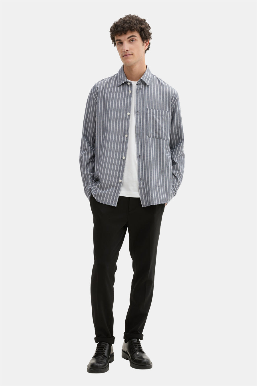 Chemise à manches longues - bleu - TOM TAILOR