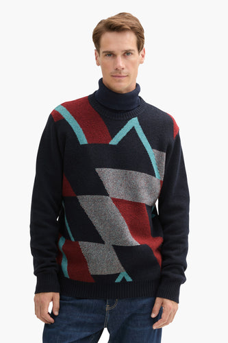 Pull à col rond - bleu