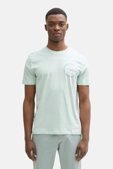 T-shirt vert de mantestes courtes TOM TOM TOROR, avec une en r r et un petite petite imprimée graphique sur la poitrine.