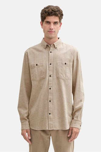 Chemise à manches longues - beige