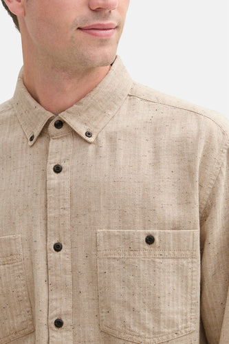 Chemise à manches longues - beige - TOM TAILOR