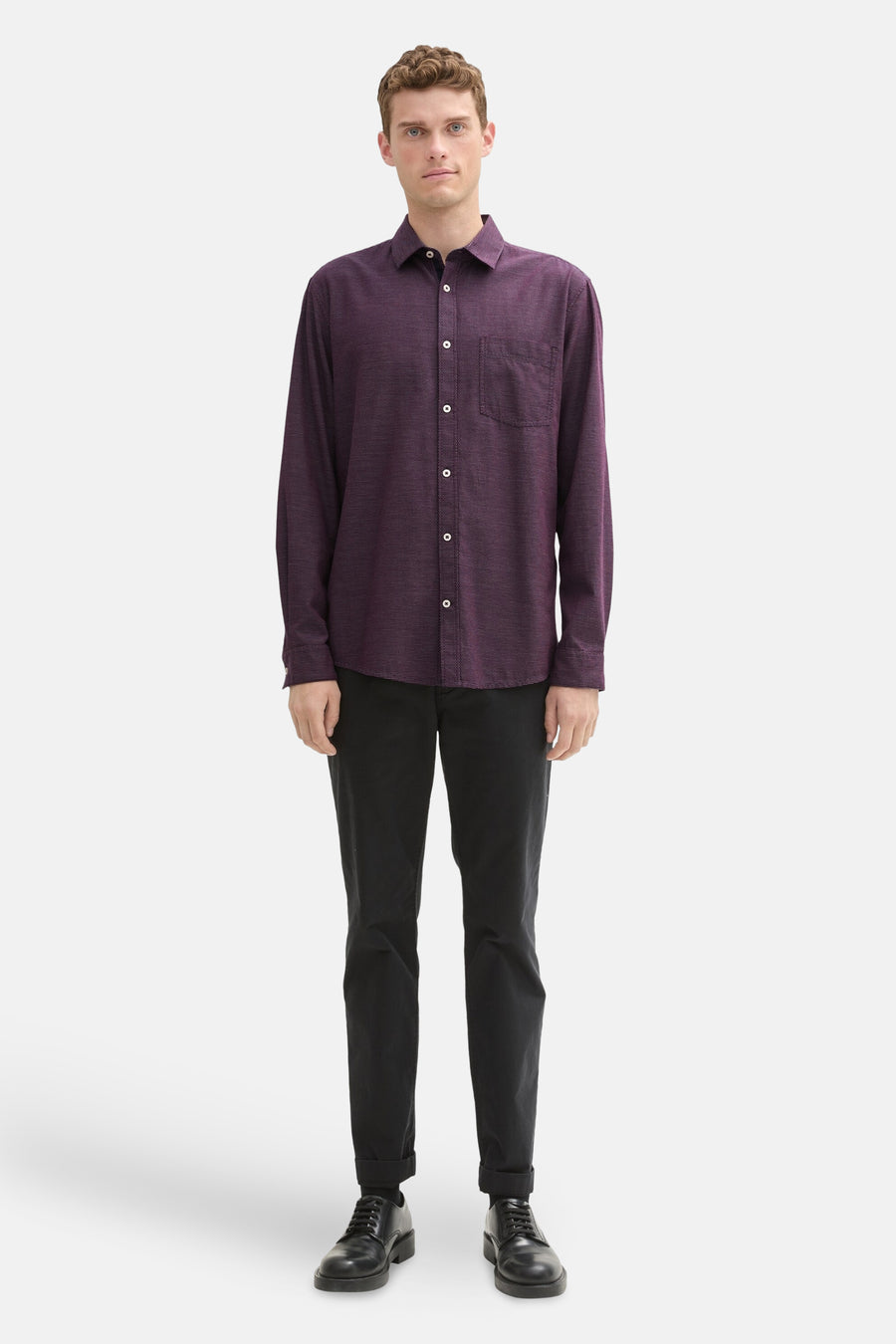 Chemise à manches longues - rouge - TOM TAILOR