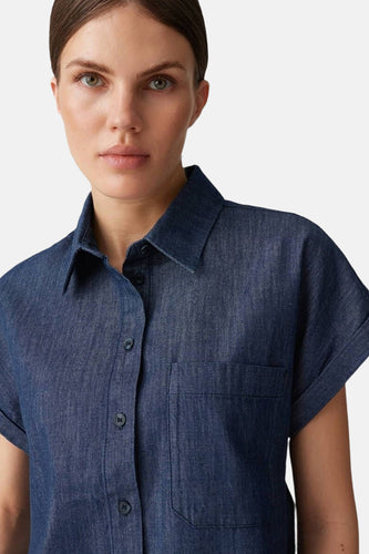 Chemise à manches courtes - Dark blue denim - OPUS