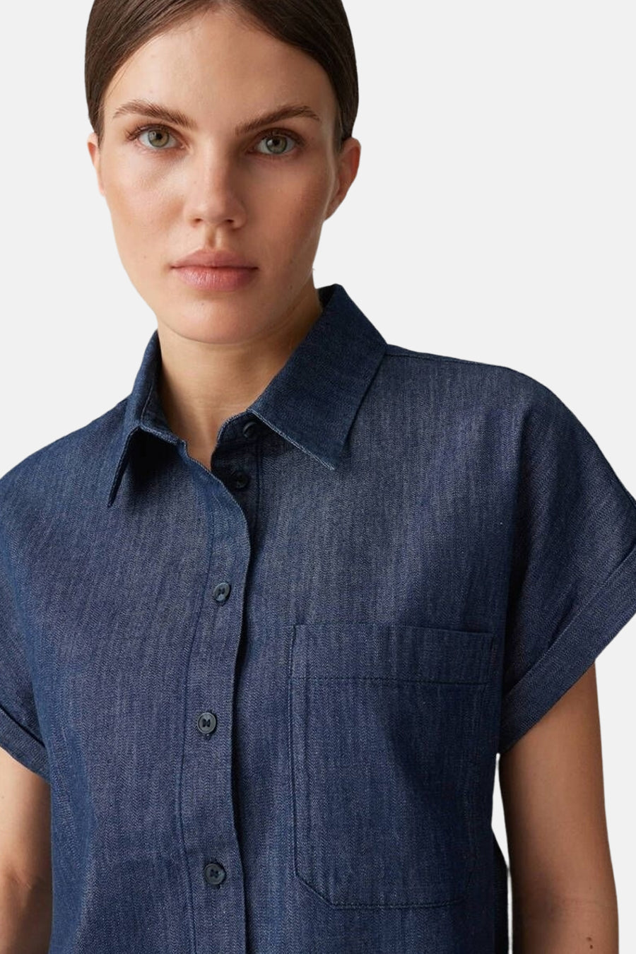 Chemise à manches courtes - Dark blue denim - OPUS