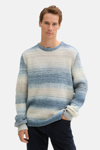 Pull à col rond - bleu