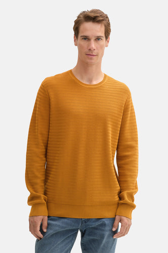 Pull à col rond - jaune