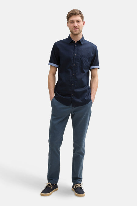 Chemise (manches courtes) Bleu - TOM TAILOR